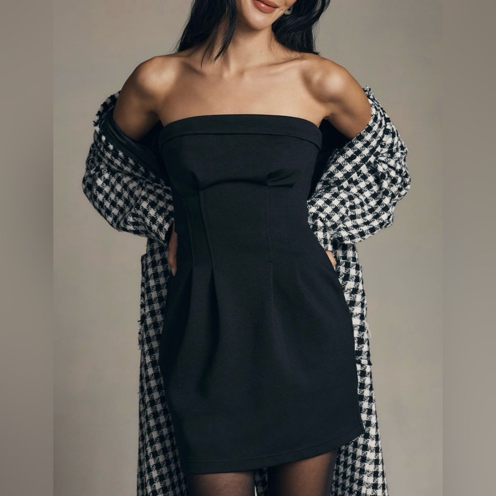 Anthropologie Strapless Structured Mini Dress